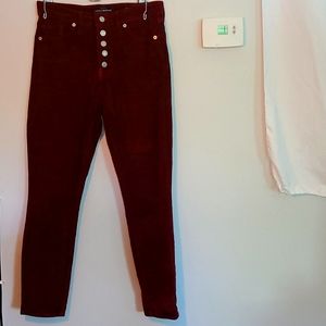 Lucky Brand Burgundy Corduroy Pants